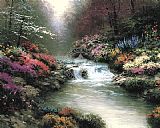 A Water Mill [detail #1] Paintings - Besides Still Waters by Thomas Kinkade